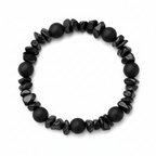 Black Onyx and black chip stone Bead Bracelet - Hadi Craft