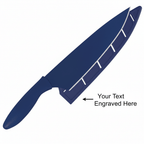 Black coated stainless steel knife. Navy synthetic handle - Hadi Craft