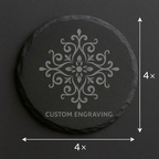 Black slate Coaster with customize Engraving - Hadi Craft