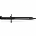 Black stainless steel fixed-blade knife Black grooved stainless handle - Hadi Craft