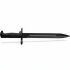 Black stainless steel fixed-blade knife Black grooved stainless handle - Hadi Craft