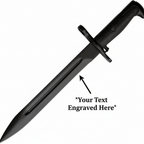 Black stainless steel fixed-blade knife Black grooved stainless handle - Hadi Craft