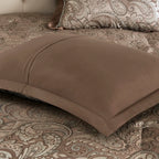 Blue and brown queen comforter set with sheets Queen, 12 Piece - Hadi Craft