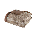 Blue and brown queen comforter set with sheets Queen, 12 Piece - Hadi Craft