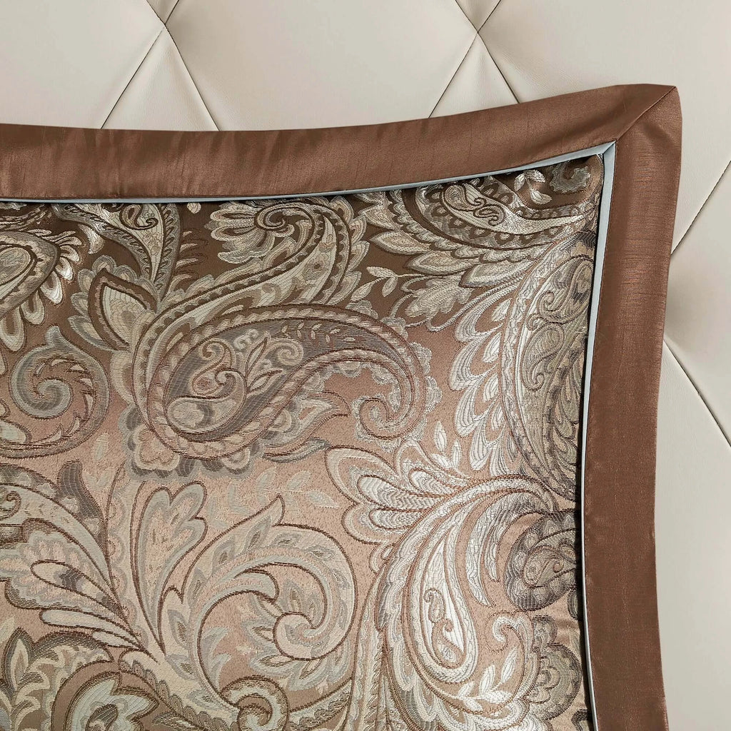 Blue and brown queen comforter set with sheets Queen, 12 Piece - Hadi Craft