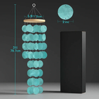 Blue capiz shell wind chimes for outside Home decor Handcrafted - Hadi Craft