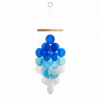 Blue shell wind chimes for outside Home decor Handcrafted - Hadi Craft