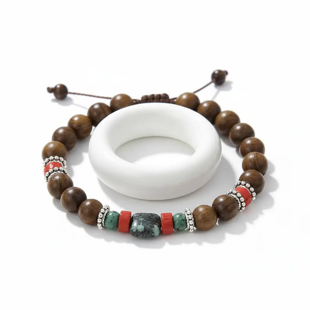 Bodhi Wood Tiger Eye Bracelet For Men - Hadi Craft