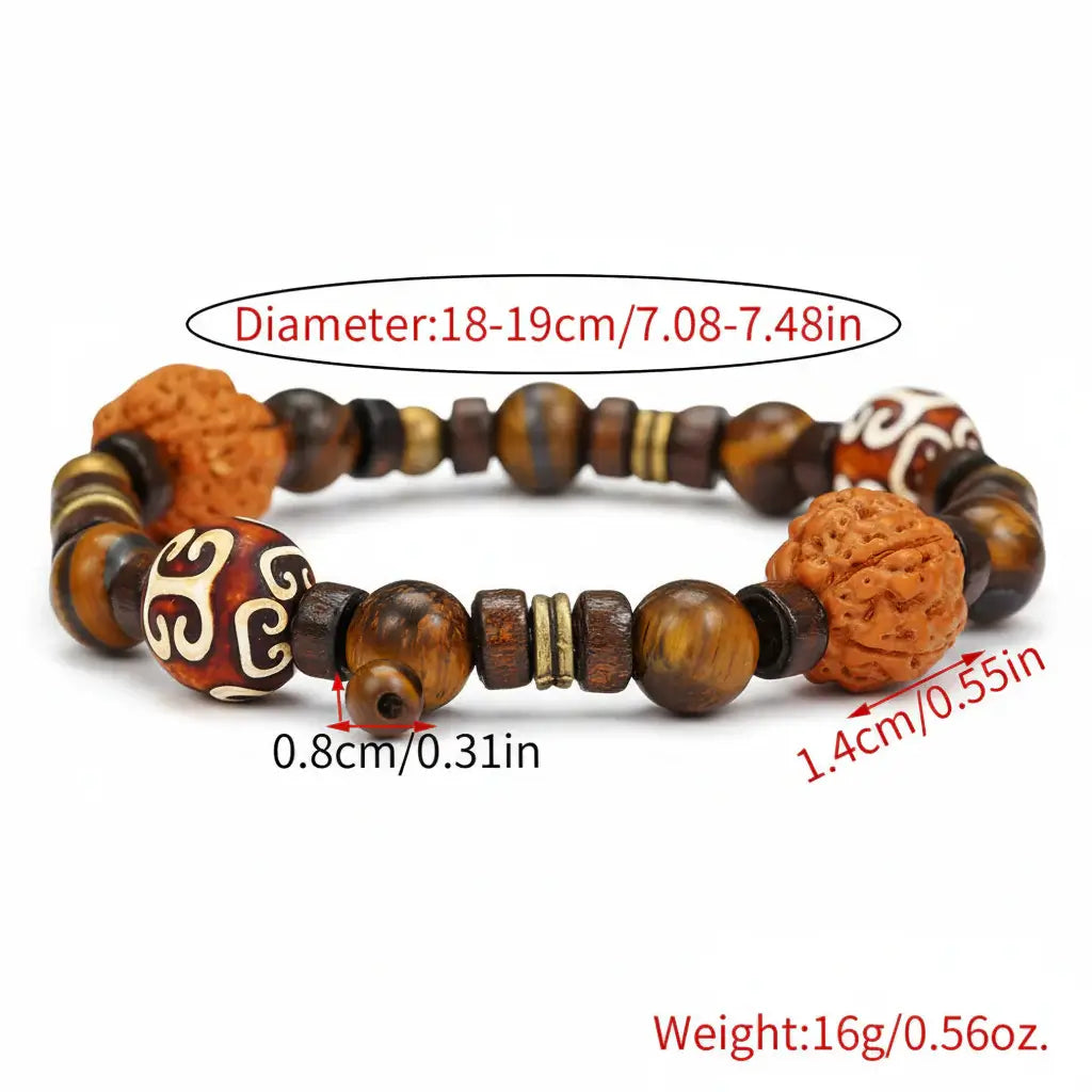 Bodhi Wood Tiger Eye Bracelet For Men - Hadi Craft
