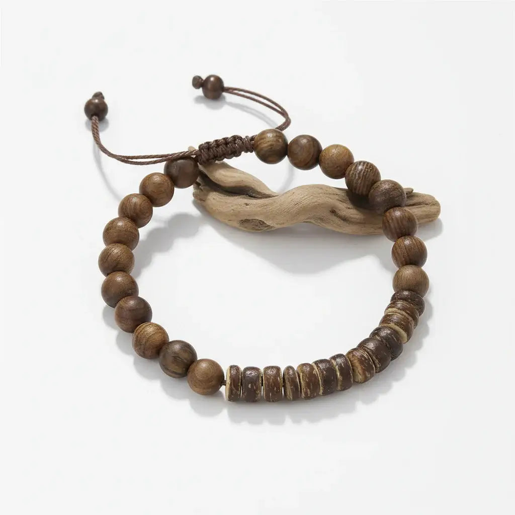 Bodhi Wood Tiger Eye Bracelet For Men - Hadi Craft