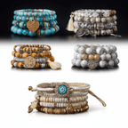 Bohemian Beaded Bracelet Set for Women & Men Handmade Stretch Stackable Bracelets - Hadi Craft