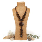Bohemian Coconut Shell Necklace – Handmade Multi-Layer Wooden Jewelry - Hadi Craft