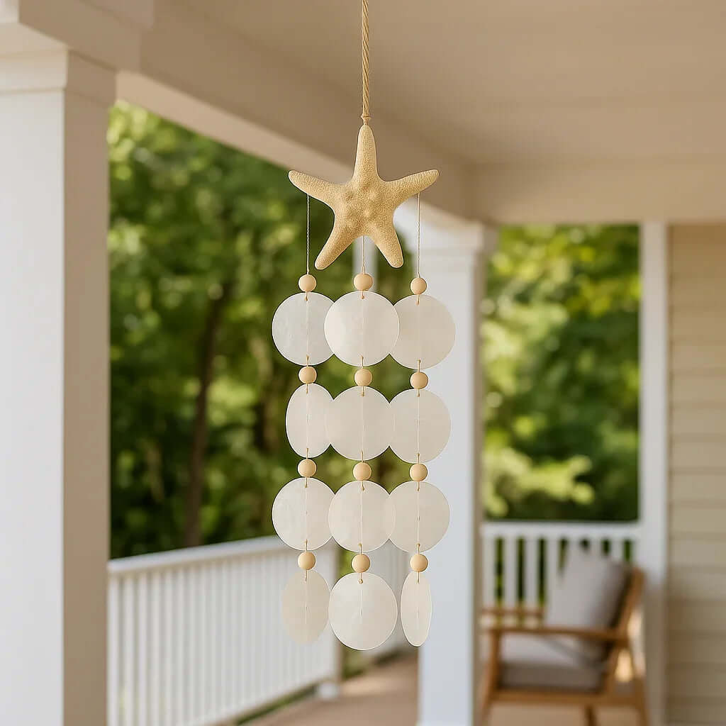 Bohemian Home decor wind chime Seashell Wind Chimes for Outside - Hadi Craft