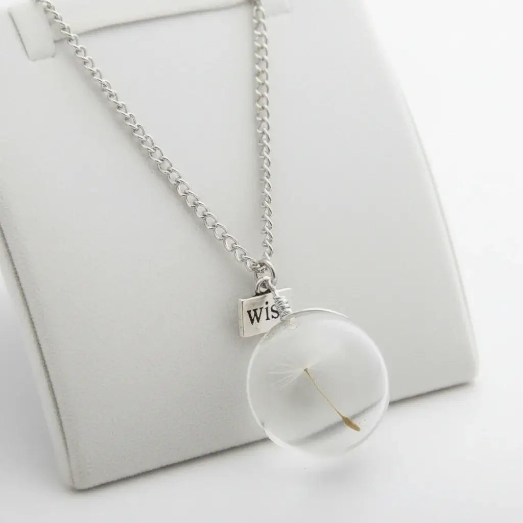 Boho Dandelion Crystal Pendant Necklace Charm Jewelry for Women & Men - Hadi Craft