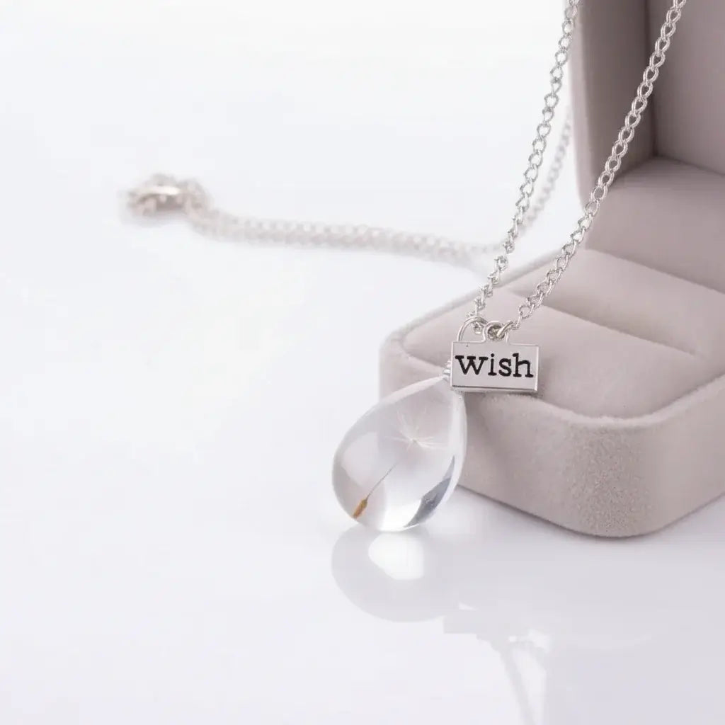 Boho Dandelion Crystal Pendant Necklace Charm Jewelry for Women & Men - Hadi Craft