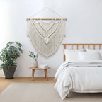 Boho Leaf Tapestry Wall Hanging – Handwoven Nordic Room Decor Curtain - Hadi Craft