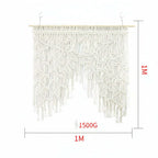 Boho Leaf Tapestry Wall Hanging – Handwoven Nordic Room Decor Curtain - Hadi Craft