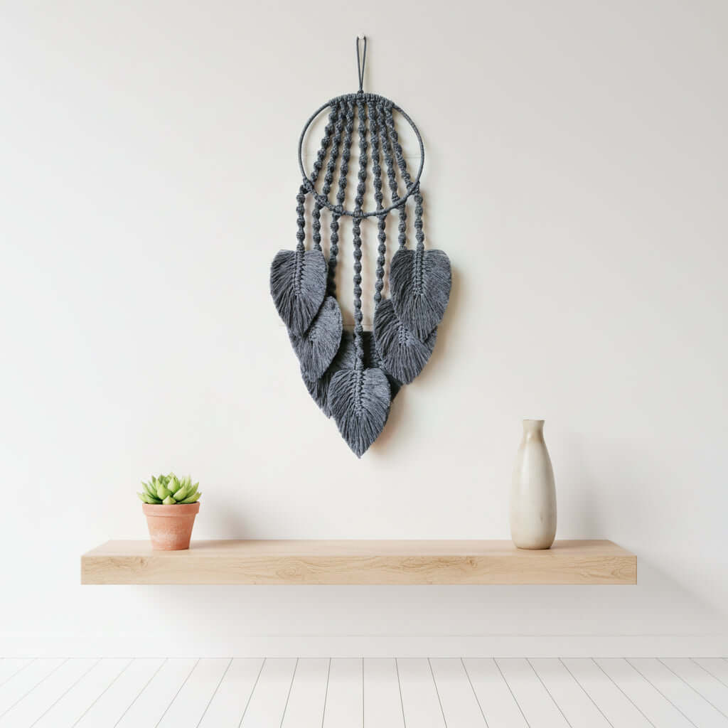 Boho Macrame Wall Hanging – Woven Cotton Tapestry Home Decor - Hadi Craft
