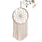 Boho Macrame Wall Shelf Hanging – Woven Cotton Decor with Bamboo Ring - Hadi Craft