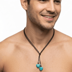 Boho Turquoise Double Layer Rope Necklace for Women | Retro Heart Pendant Statement Jewelry Gift - Hadi Craft