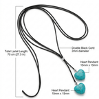 Boho Turquoise Double Layer Rope Necklace for Women | Retro Heart Pendant Statement Jewelry Gift - Hadi Craft