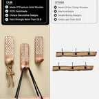 Boho adhesive wall hooks Decorative Wood Adhesive Wall Hooks for Coats - Hadi Craft