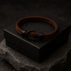 Brown Rope Bracelet – Men’s Minimalist Bracelet with Black Magnetic Clasp - Hadi Craft