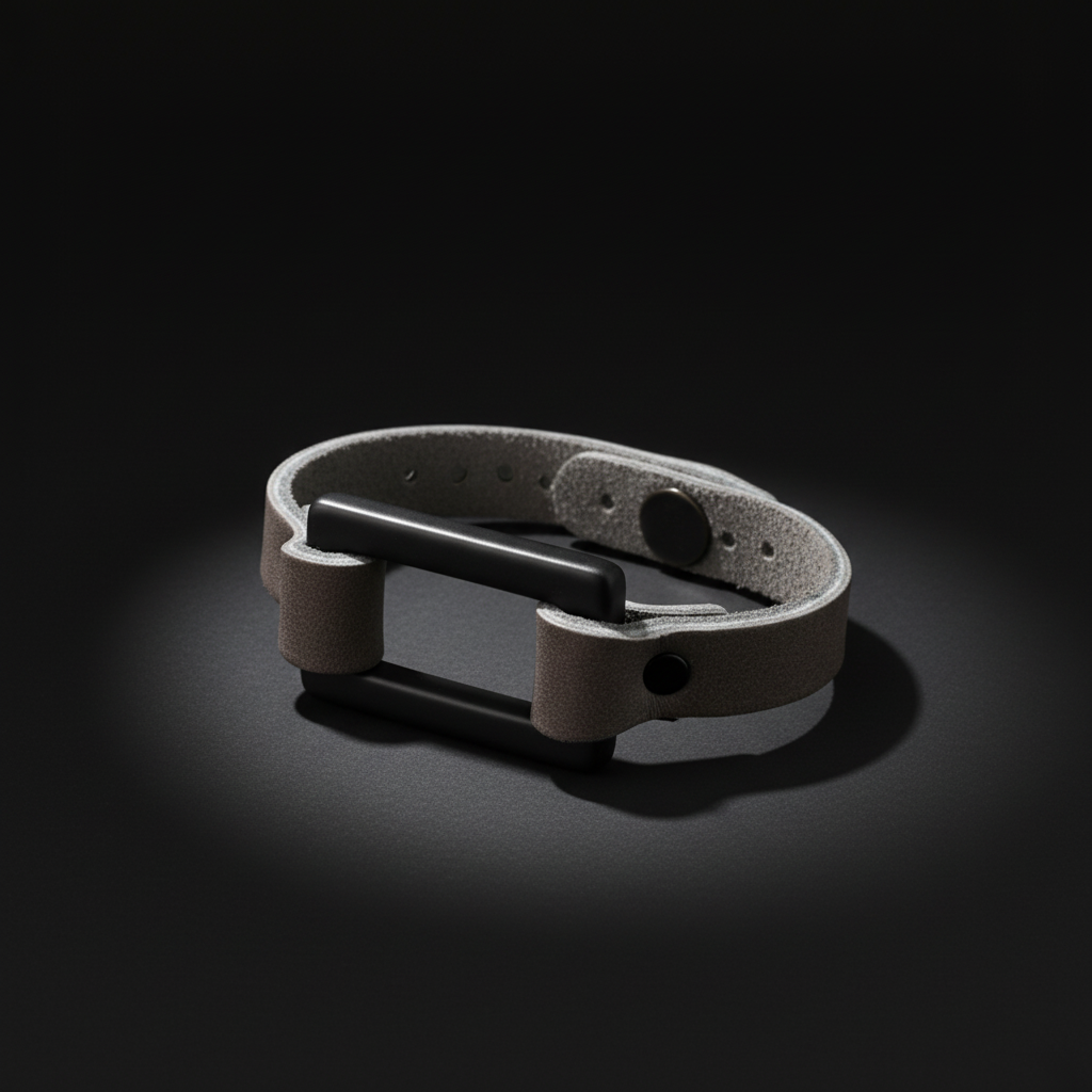 Premium Full Grain Leather Cascade Bracelet | Minimalist Leather Bracelet with Rectangular Ring