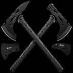 Camping Axe Set 4 Piece Tactical Hatchet Set with 2 Canvas Sheaths - Hadi Craft