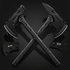 Camping Axe Set 4 Piece Tactical Hatchet Set with 2 Canvas Sheaths - Hadi Craft