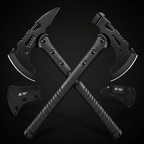 Camping Axe Set 4 Piece Tactical Hatchet Set with 2 Canvas Sheaths - Hadi Craft