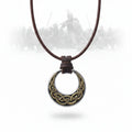 Celtic Knot Round Stainless Steel Pendant Necklace for Men – Adjustable Leather Cord Viking Gift Box - Hadi Craft