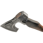 Celtic stainless axe with burnt ash handle, cutting edge Celtic symbol - Hadi Craft