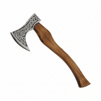 Celtic symbols axe Celtic symbols on axe head. Burnt ash wood handle. - Hadi Craft