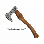 Celtic symbols axe Celtic symbols on axe head. Burnt ash wood handle. - Hadi Craft