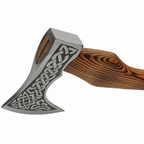 Celtic symbols axe Celtic symbols on axe head. Burnt ash wood handle. - Hadi Craft