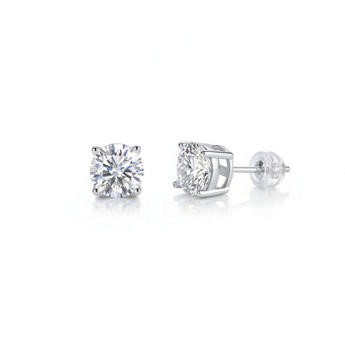 Classic Moissanite Stud Earrings – S925 Sterling Silver - Hadi Craft