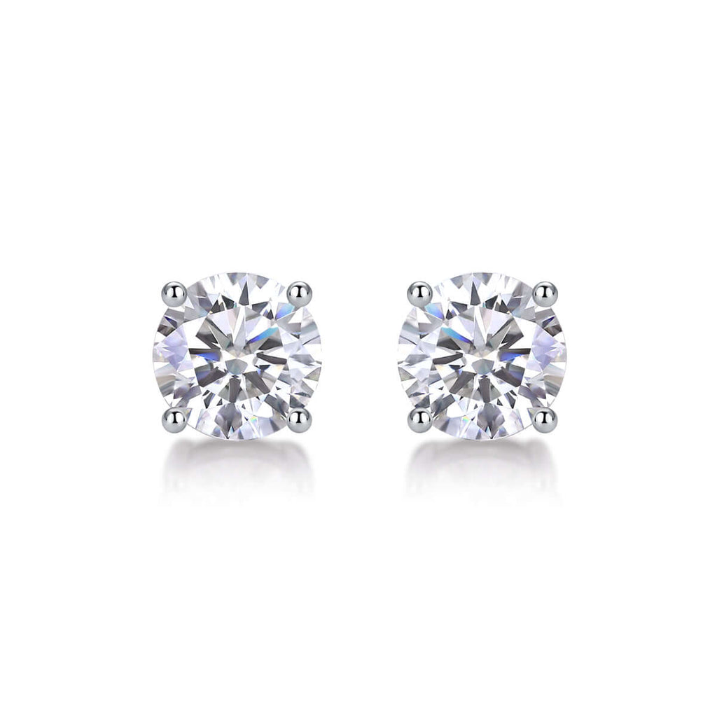 Classic Moissanite Stud Earrings – S925 Sterling Silver - Hadi Craft