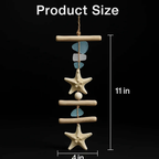 Coastal seashell wall hanging Starfish Driftwood Beach Room Decoration - Hadi Craft