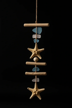 Coastal seashell wall hanging Starfish Driftwood Beach Room Decoration - Hadi Craft