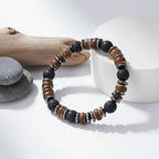 Coconut Shell Bracelet For Men Bohemian Tribal Wooden Beaded Wristband - Hadi Craft