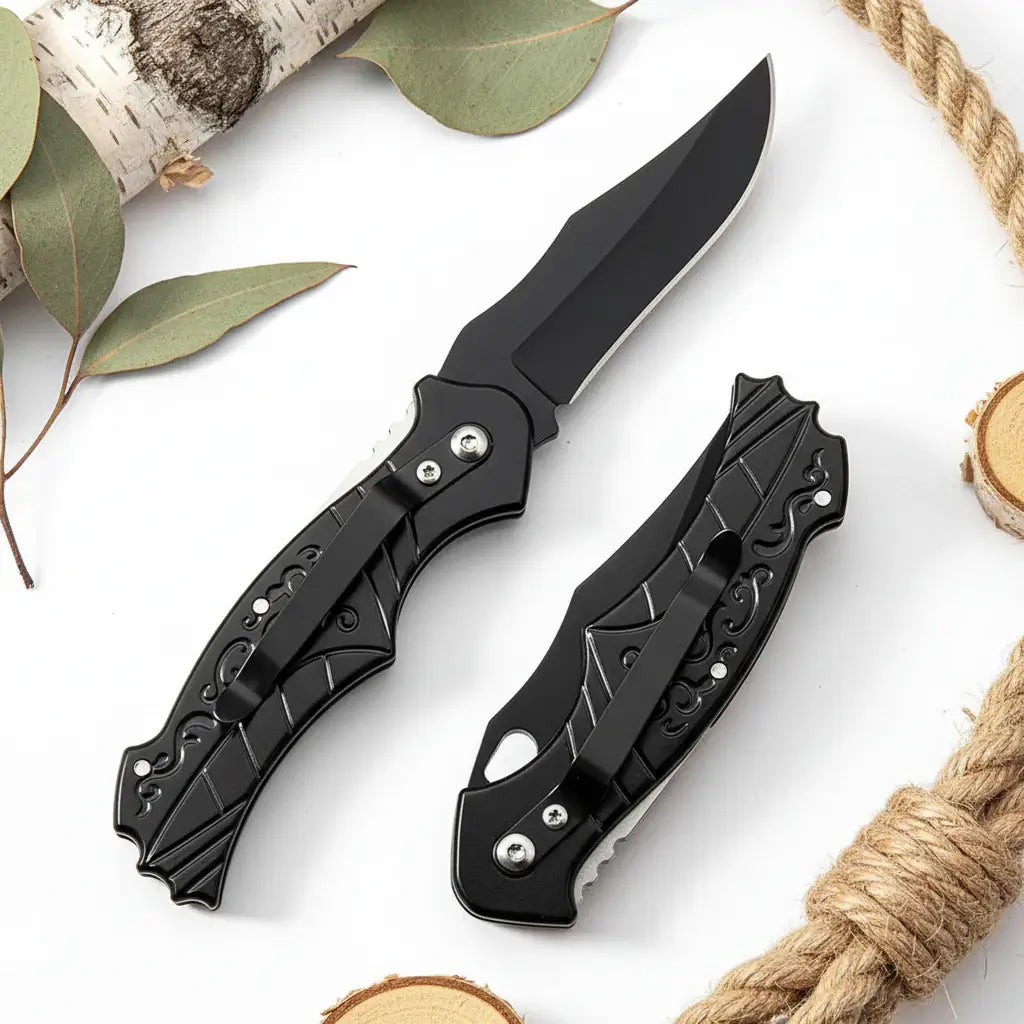 Compact Folding Pocket Knife – 5CR13MOV Stainless Steel EDC Knife for Camping & Everyday Use - Hadi Craft