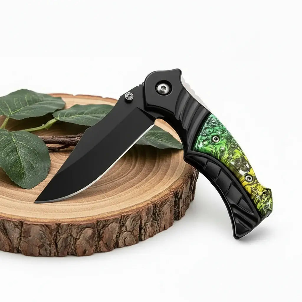 Compact Folding Pocket Knife – 5CR13MOV Stainless Steel EDC Knife for Camping & Everyday Use - Hadi Craft