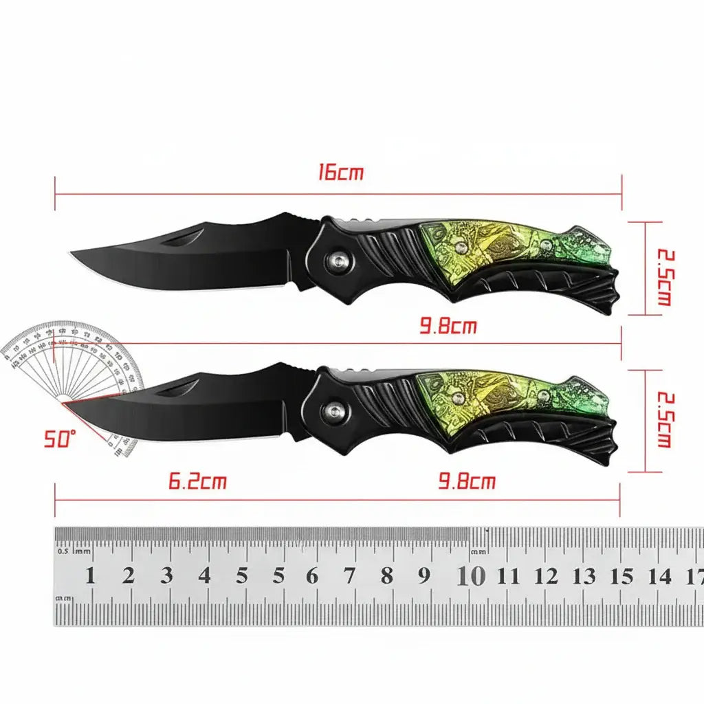 Compact Folding Pocket Knife – 5CR13MOV Stainless Steel EDC Knife for Camping & Everyday Use - Hadi Craft