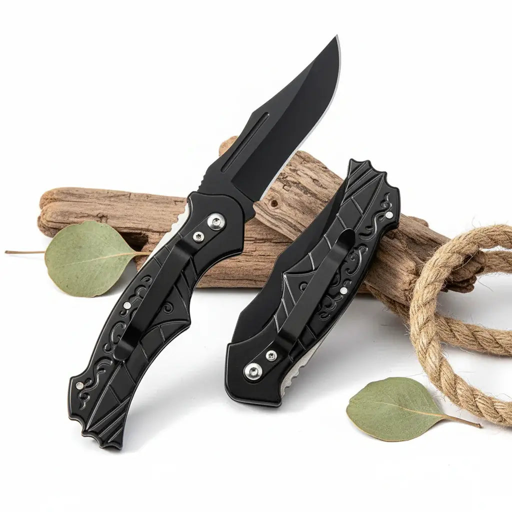 Compact Folding Pocket Knife – 5CR13MOV Stainless Steel EDC Knife for Camping & Everyday Use - Hadi Craft