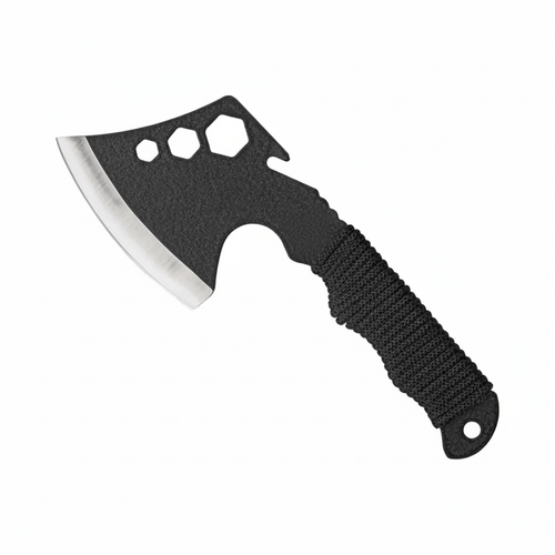 Compact tactical axe with black finish head with 4" cutting edge - Hadi Craft
