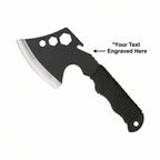 Compact tactical axe with black finish head with 4" cutting edge - Hadi Craft