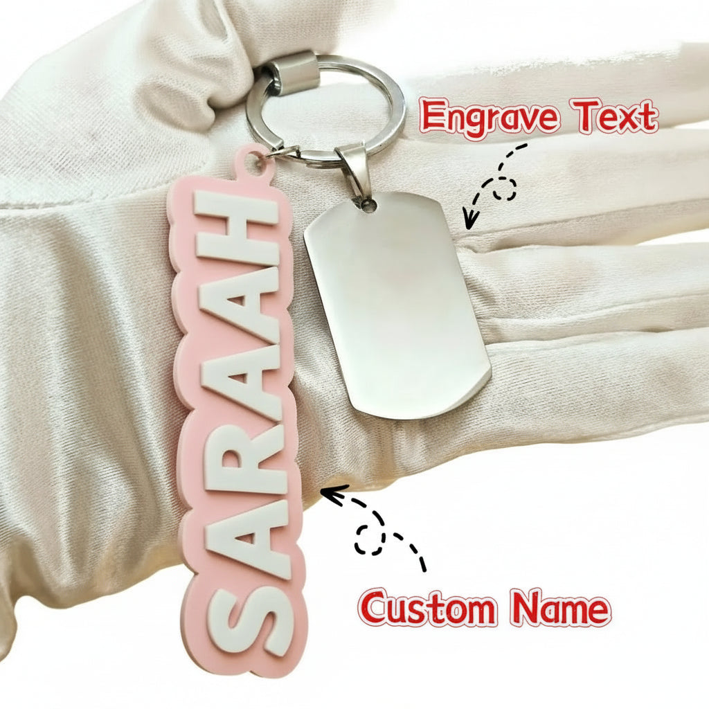 Custom Acrylic Name Keychain - Hadi Craft USA