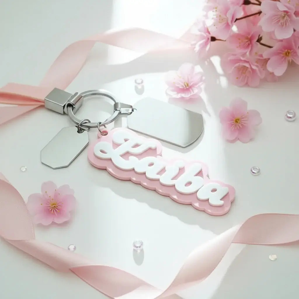 Custom Acrylic Name Keychain Personalized Backpack Tag - Hadi Craft