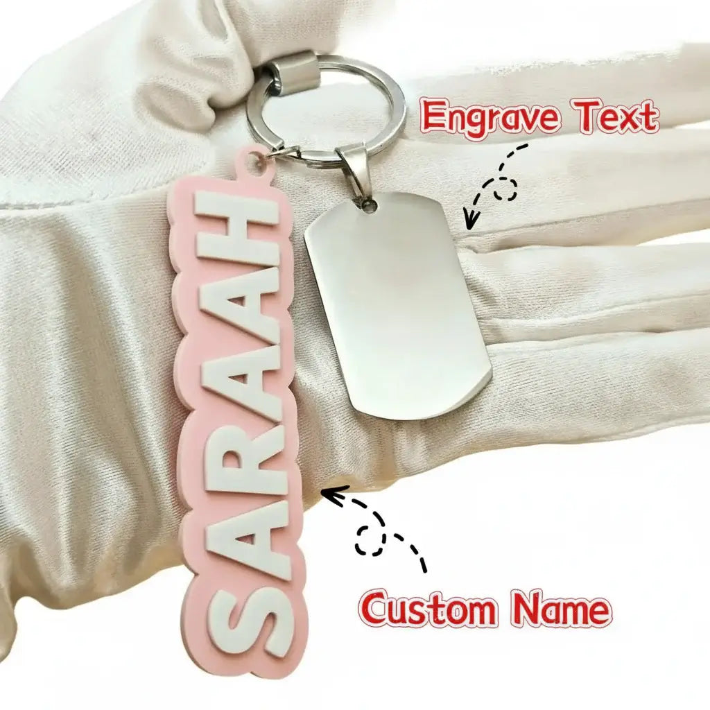 Custom Acrylic Name Keychain Personalized Backpack Tag - Hadi Craft
